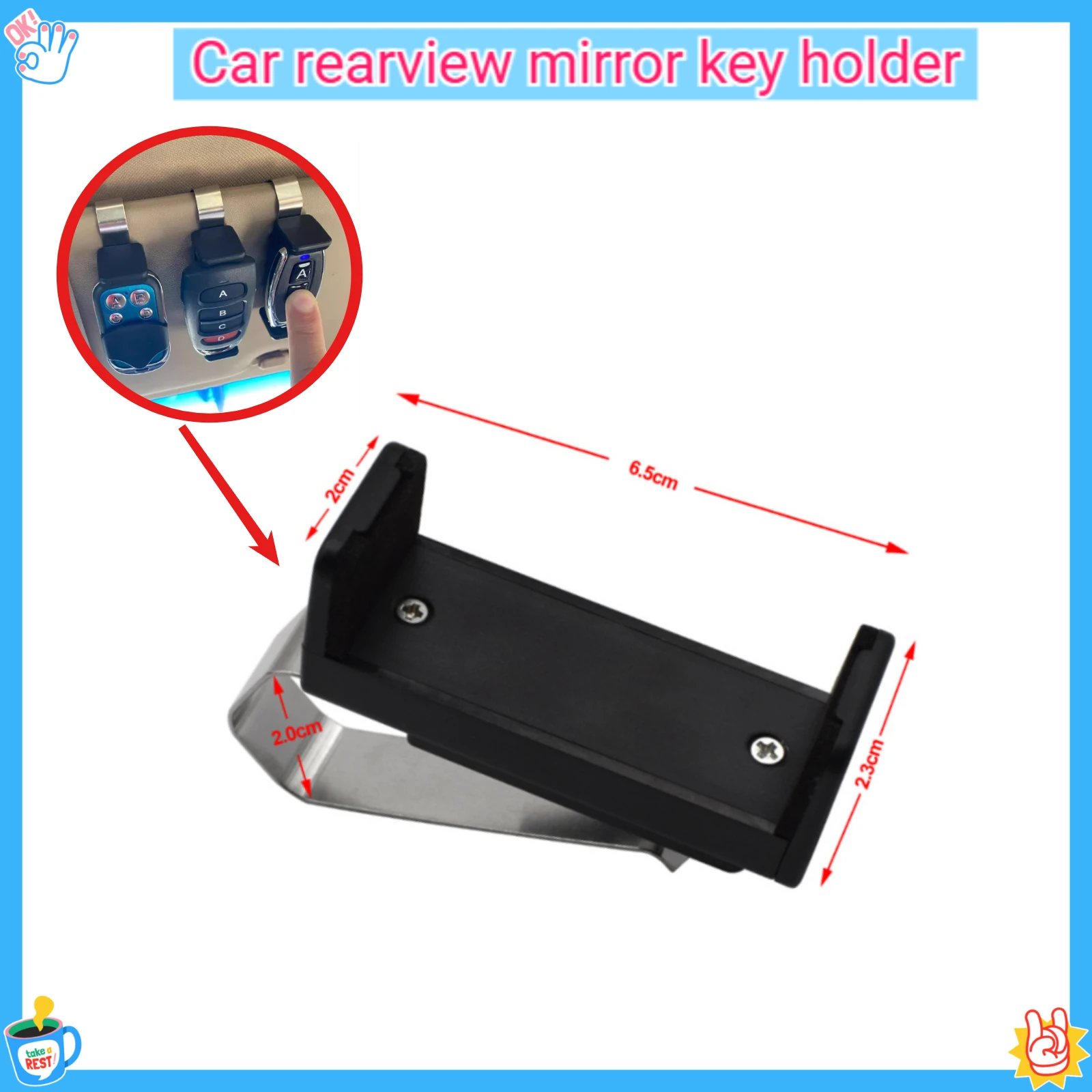 Simple and Convenient Anti-Static Car Remote Control Transmitter Clip Sun Visor Mount Bracket Fastener