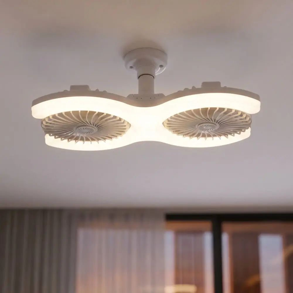 E27 Socket Fan Light Quiet Ultra-Powerful LED Pendant Fan Light Even Illumination Low Noise Dual Integrated Fan Lamp Home Use