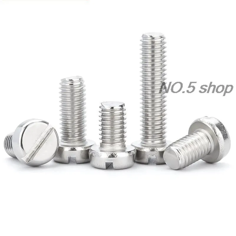 20Pcs M2.5x4/5/6/8/10/12/14/16/18/20mm 304 Stainless Steel Cheese Head Slotted Screw GB65 Bolt Round Head Screw