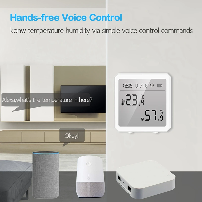 Sensore rilevatore di umidità di temperatura Tuya WIFI Smart Link Rilevatore multifunzione di temperatura e umidità Tuya