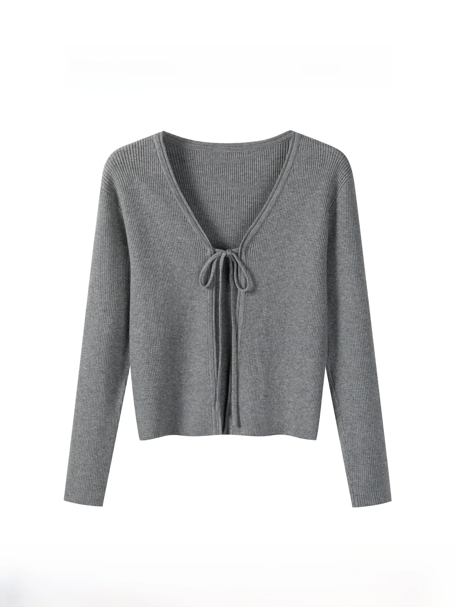 

Вязаный кардиган с узлом Ele ey, женский осенний повседневный свитер-топ, модный удлиненный свитер