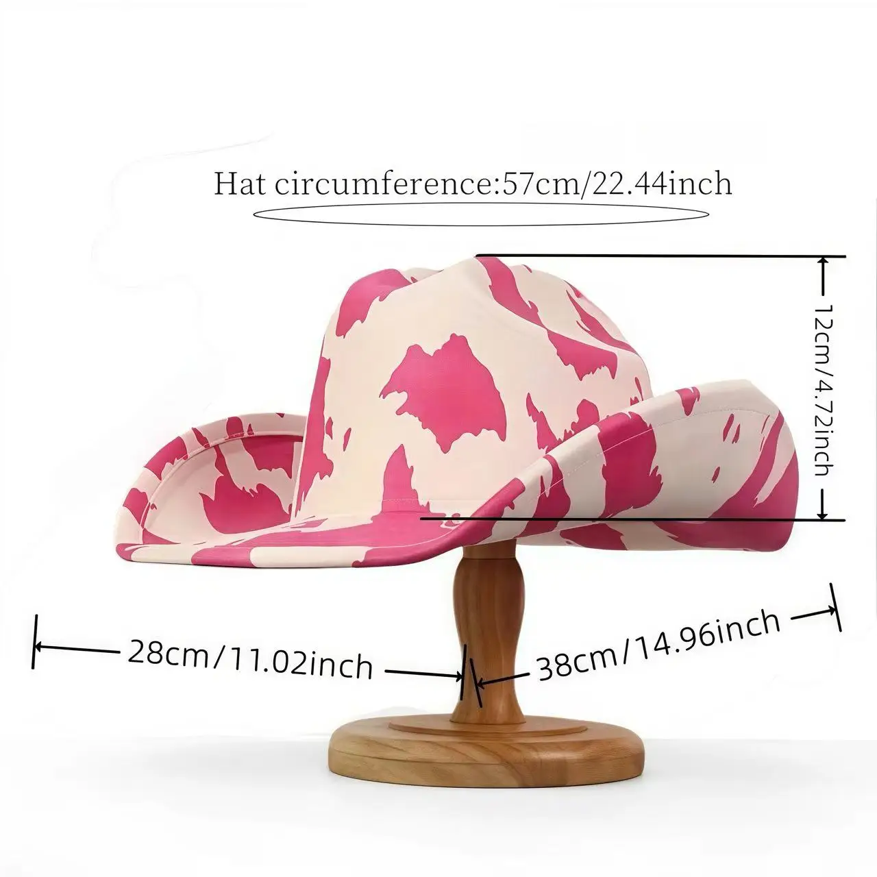 HongLuan Brokatowy Kapelusz Kostiumowy dla Dorosłych i Kapelusze Kowbojskie z Cyrkoniami dla Kobiet, Akcesoria do Cosplay Kowbojki i Kapelusz Kowbojski