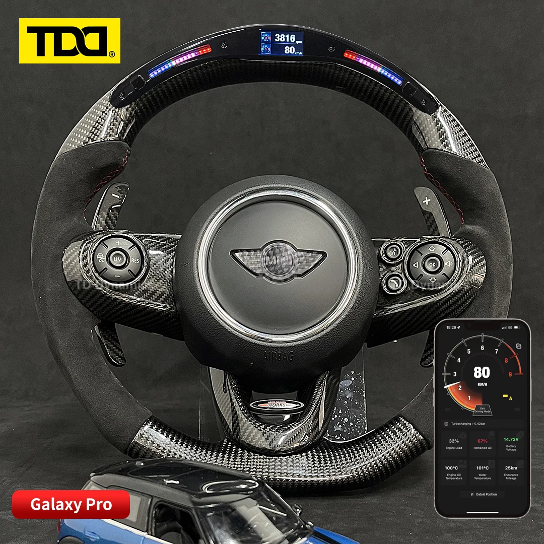 TDD Carbon Fiber customized smart Galaxy pro LED Steering Wheel Replacement Type For Mini Cooper F56 F55 F54 F57 F60