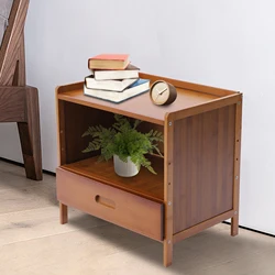 Bamboo Small Nightstand Bedside Table with 1 Drawer for Bedroom Living Room Dorm Accent Side End Table Night Stand with Drawer