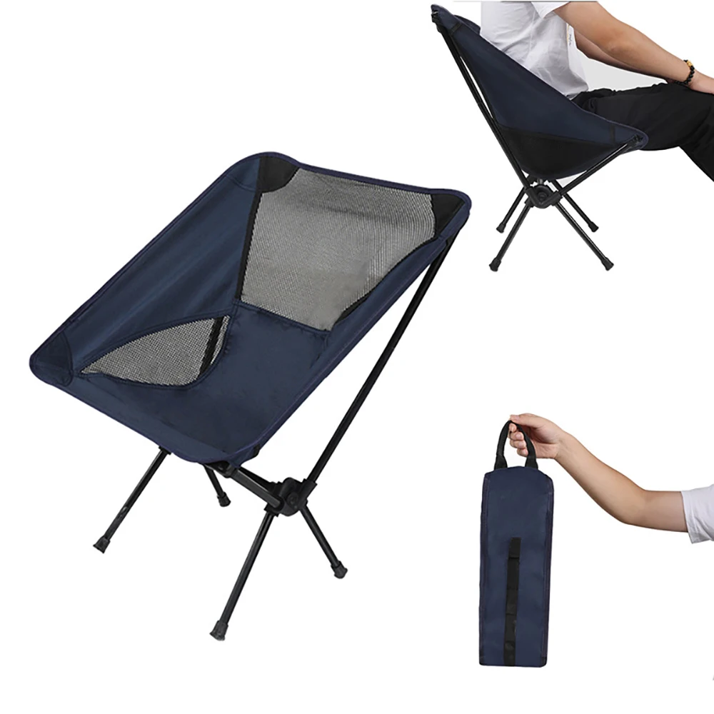 

Portable Camping Chair Lightweight Foldable Outdoor Detachable Moon Chair Ultralight Beach BBQ Hiking Picnic Seat Fishing Tools