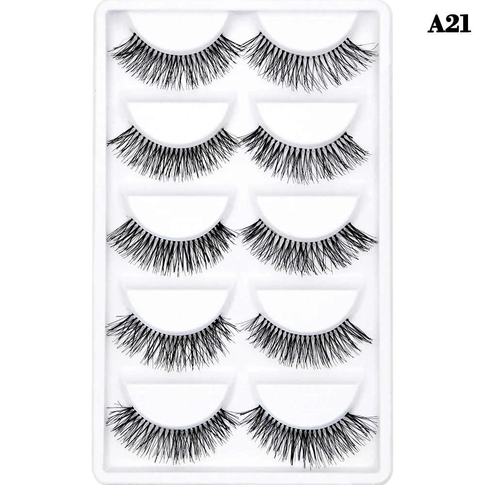 Kimcci 5 ペア 3D ミンクつけまつげナチュラルロング偽ミンクまつげ手がつけまつげ 100% 虐待送料まつげ再利用可能な繊毛