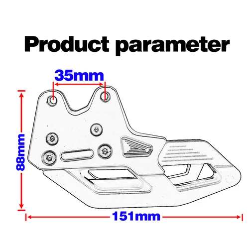 Imagen 2 del producto Protector de guía de cadena de aluminio CNC para motocicleta, Protector Universal para Honda CRF150F CRF230F CRF250F CRF 150F 230F 250F 125 230 250