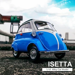 WELLY 1:18 BMW Isetta Egg Alloy Classic Car Model Diecast Metal Toy Retro Mini Car Vehicle Model Simulation Collection Kids Gift