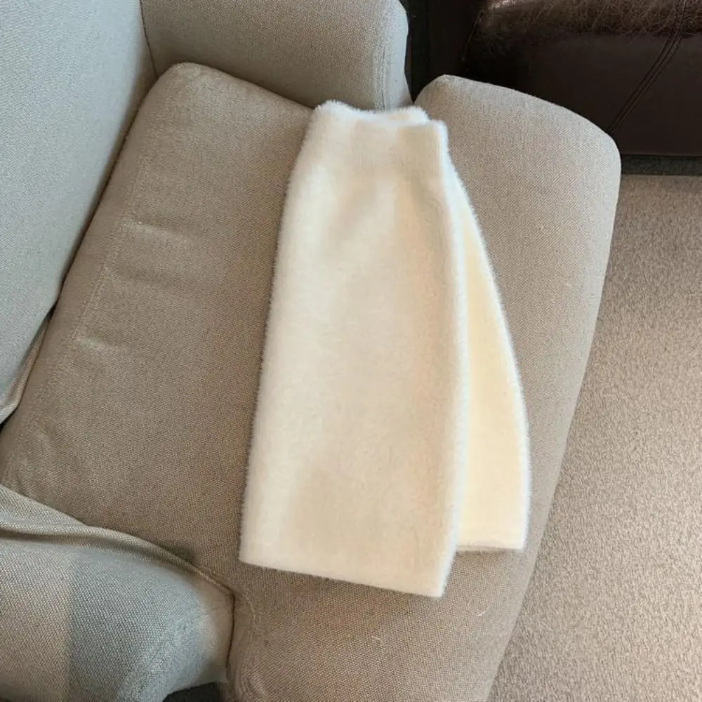 하라주쿠 스타일 모조 밍크 플리스 스커트 스파이시 걸 스타일 가을 겨울 숏 미니 스커트 인스 레트로 하이웨이스트 A라인 스커트 여성용