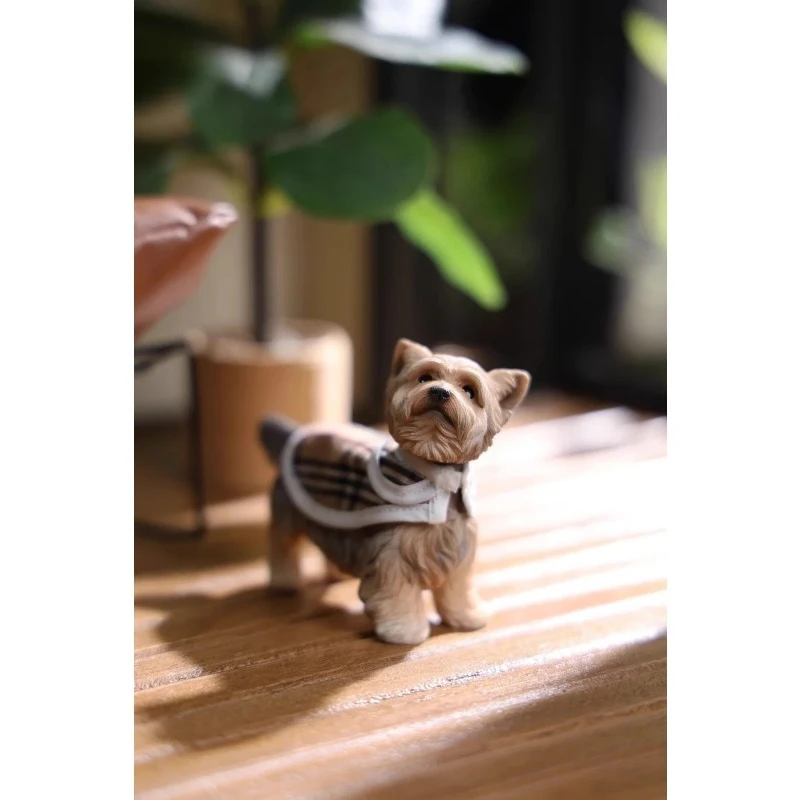 Jxk229 1/6 escala yorkshire terrier figura realista filhote de cachorro resina modelo animal para figuras de ação de 12 polegadas boneca colocação