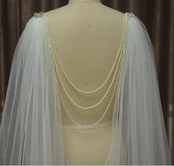 Bridal Wedding Cape Veil  Crystal cape veiles beads veil wedding accessories