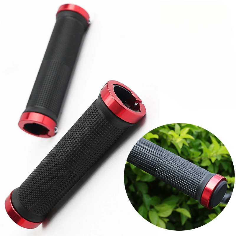 Bicycle Rubber Grips MTB Alloy Lock Bilateral Lock Handlebar Grips Anti Slip Cycling Handlebar Sleeve BMX Bicycle Accessories