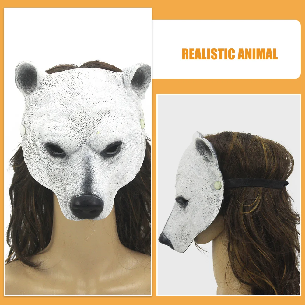 Polar Bear Mask Costume Party Accessories Halloween Costumes Animal Face Realistic