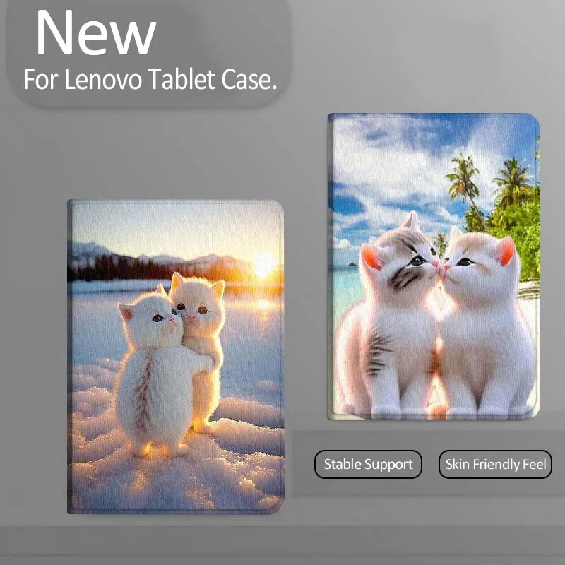 

Sunset Art Cartoon Cat For Xiaoxin Lenovo Tab Pad K11 K10 M10 P11 3rd Plus Pro Legion Y700 Y900 Gen4 2 Tablet Case Gift