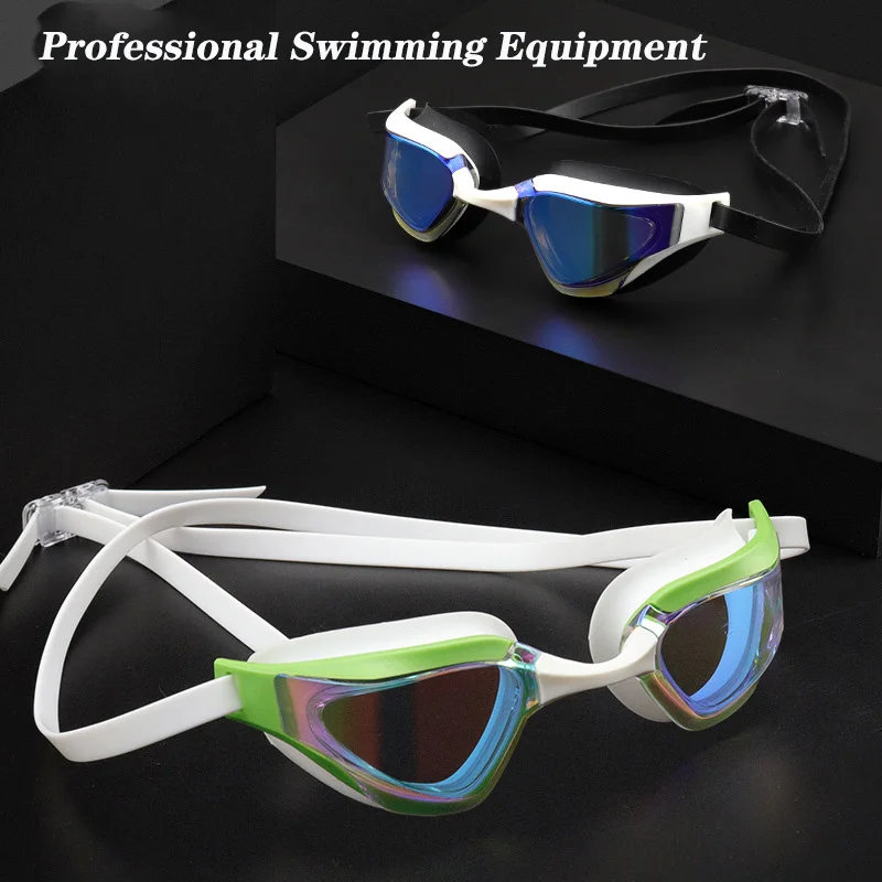 Swimming Goggles Anti Fog Waterproof Adult Model Electroplated Silicone Goggles HD Professional Swimming Equipment Accessories