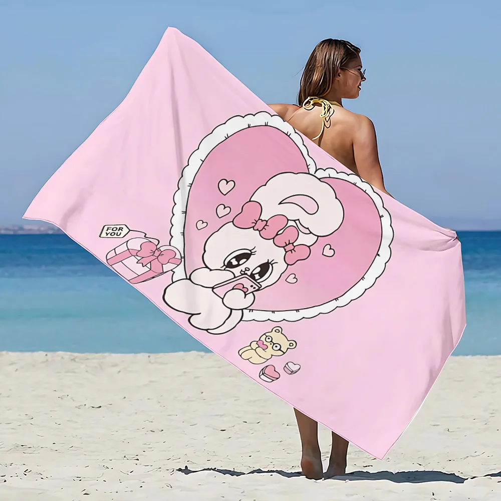 Esther Bunny Beach Towel Microfiber Sand Free Quick Dry Soft Sandproof Pool Towels Gift for Women Travel Gym Shower Camping