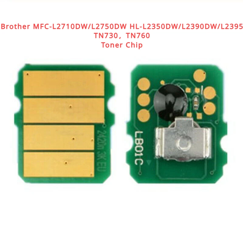 TN730，TN760 Toner Chip for Brother HL-L2350DW, HL-L2390DW，HL-L2395DW, HL-L2370DW, DCP-L2550DW， MFC-L2710DW, MFC-L2750DW