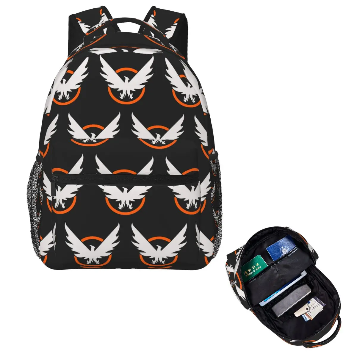 

Division 2 Logo Student Backpack School Bag Hiking Travel Daypack for Men Women Fashion Bookbag Shoulder Bags