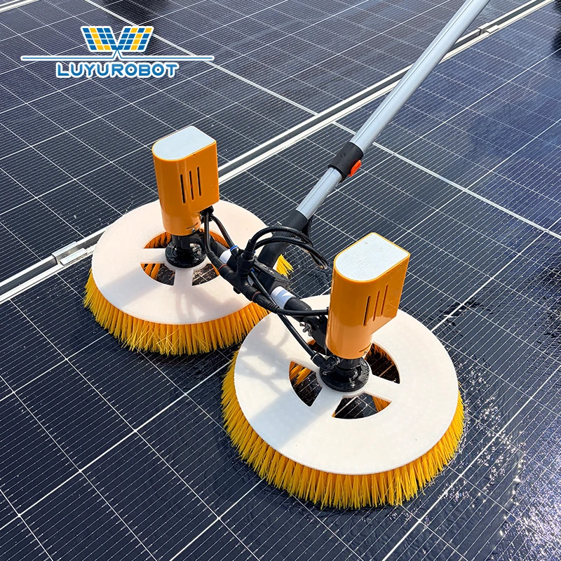 CE Handheld Solar Panel Cleaner, Dual Head Photovoltaic Panel Cleaning Machine, 3.6 To 12 Meter Telescopic Pole