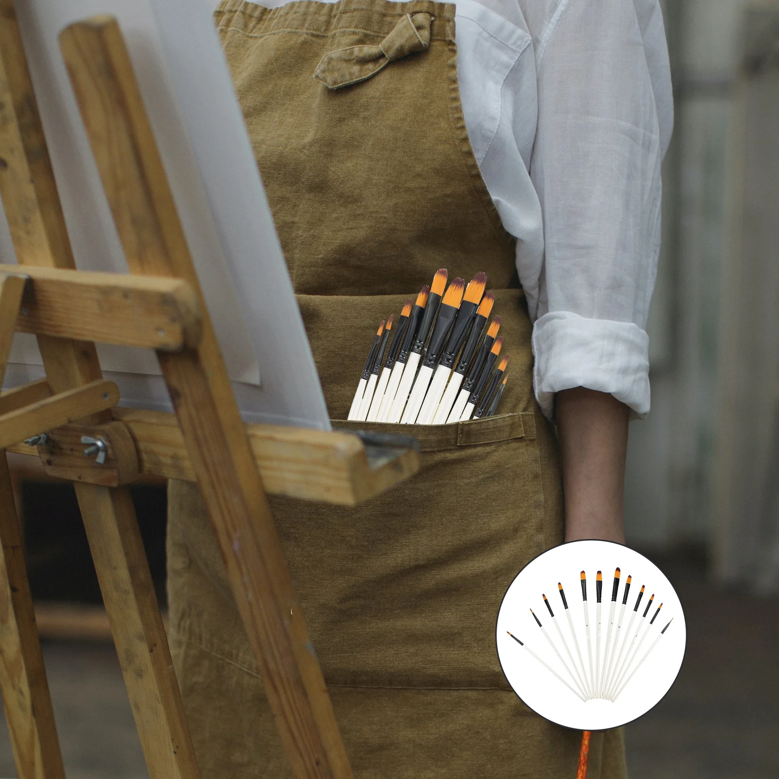 

12Pcs Watercolor Brush Set Professional Multi-Function Painting Brushes for Acrylic Gouache Oil Artist Supplies