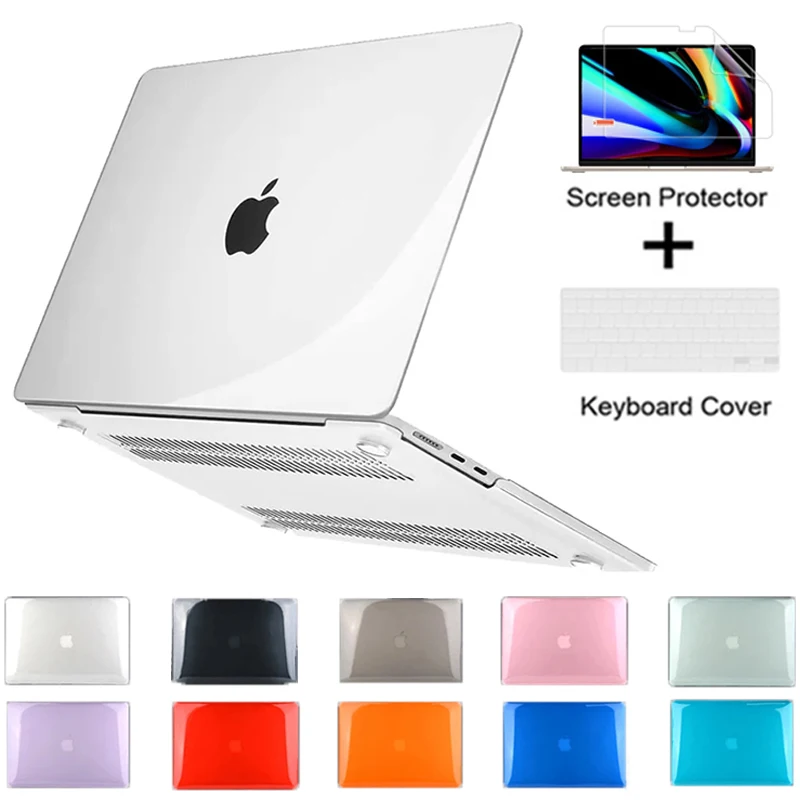 Crystal Case For MacBook Air 13.6 A2681 M2 Chip Pro 14.2 A2442 Laptop Protective Cover Air 13.3 A1466A2337A2338 15.4 A1286 A2141