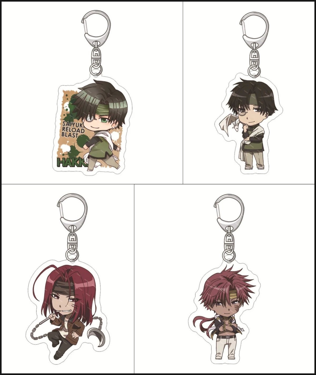 NEW Anime Pendant Keyring for Saiyuki RELOAD Acrylic Figure Bag Keychain  Doll Genjo Sanzo Sha Gojyo Cho Hakkai Son Goku Gift