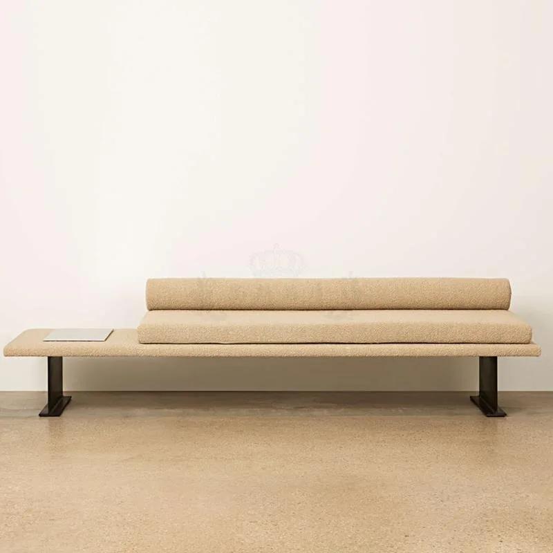 Nordic light luxury metal fabric sofa stool, modern simple shoe changing stool