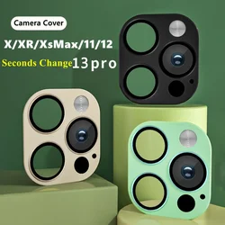 Hot! Lens Fake Camera Cover For iPhone 11 12 to 13Pro Len Sticker Film For iPhone XR X XS Max to 13 Pro Glass Lens Protector