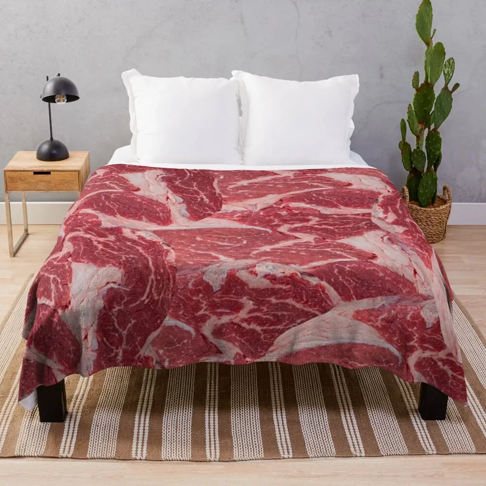 

Meat Throw Blanket Loose Quilt Warm Furry Blankets