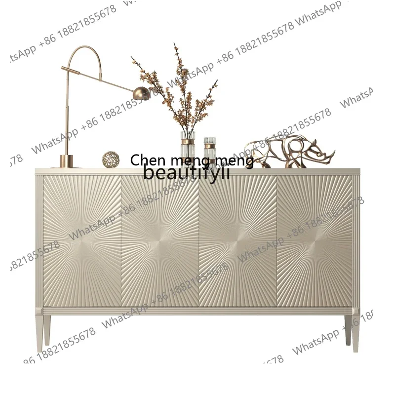 

X American side cabinet light luxury solid wood entrance wall storage cabinet living room decorative storage cabinetAA