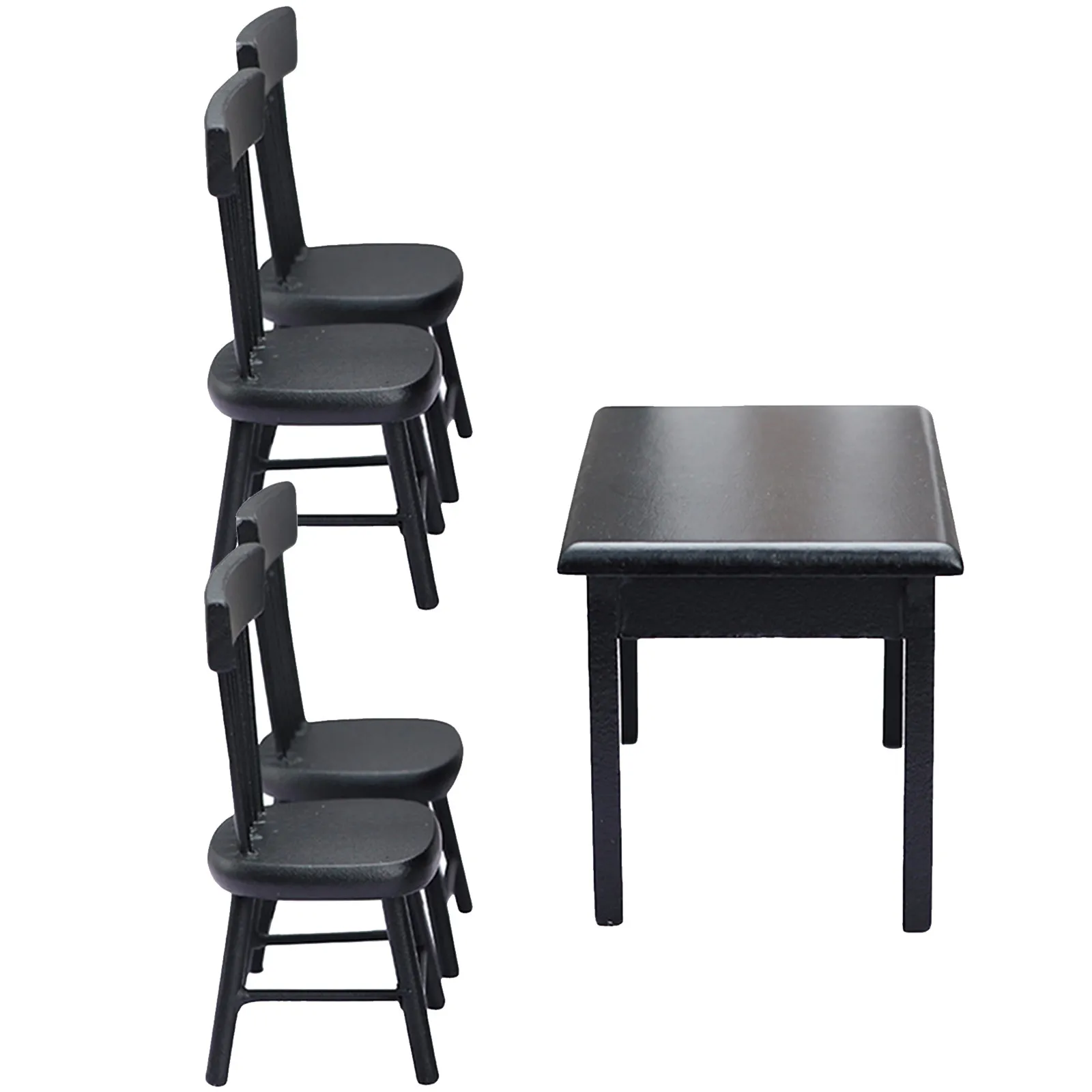 

5Pcs Miniature Table and Chairs Set for Dollhouse Accessories Creative Kids DIY Mini Garden Decor Realistic Fine Crafted Home