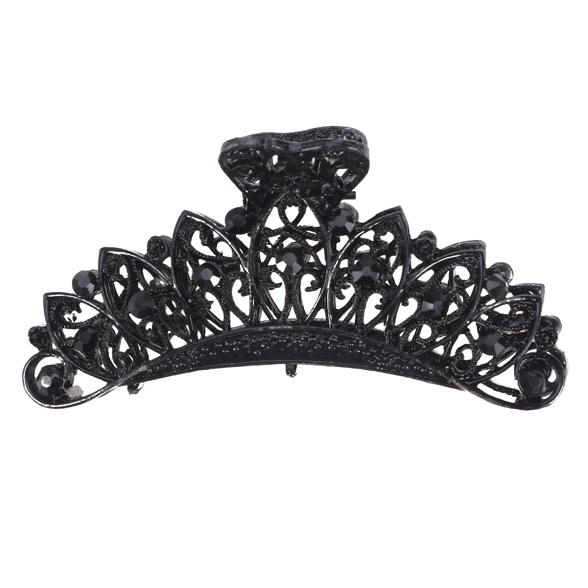 

Large Size Hollowed Retro Alloy Jaw Clip Durable Lightweight Hair Clip for Women Shower Home Outdoor Black