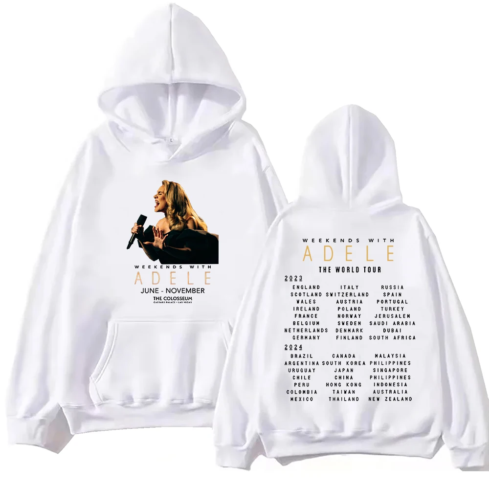 Adele World Tour 2024 Hoodie Harajuku Hip Hop Pullover Tops Sweatshirt Fans Gift Tops