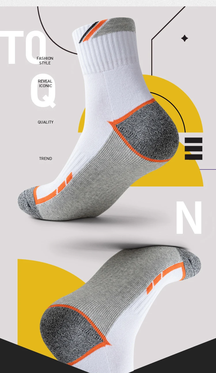 Kaus Kaki Katun Profesional Pria Tenis Handuk Bawah Olahraga Warna Yang Cocok Tabung Elit Bisnis Berjalan Kaus Kaki Basket Menebal