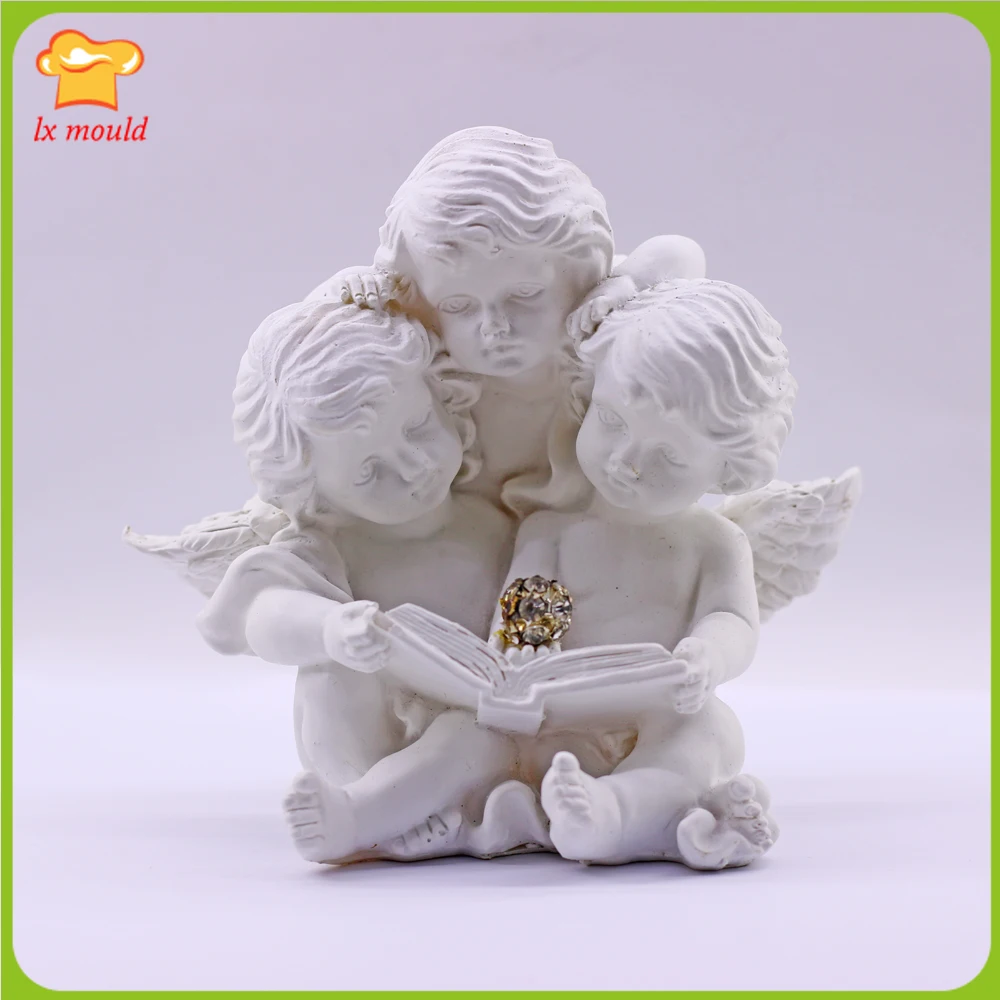 

New 3D Read Angel Baby Silicone Cake Chocolate Decor Mould DIY Gypsum Resin Candle Mold Wisdom Angels