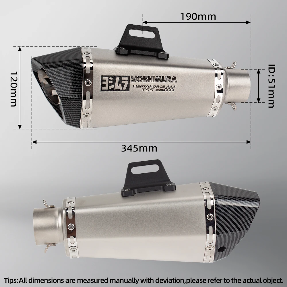 Motorcycle Racing Professional Exhaust Muffler with Yoshimura Laser LOGO for HONDA SUZUKI gsxr1000 CBR650 PCX R3 ninja250 z400