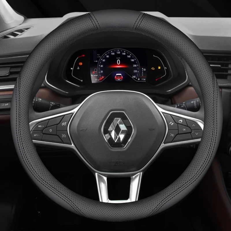Housse de volant de voiture en cuir, pour Renault Master Megane 2 3 Kajar Koleos Clio 5 Captur Scenic 3 Logan 1 Espace 3, accessoires