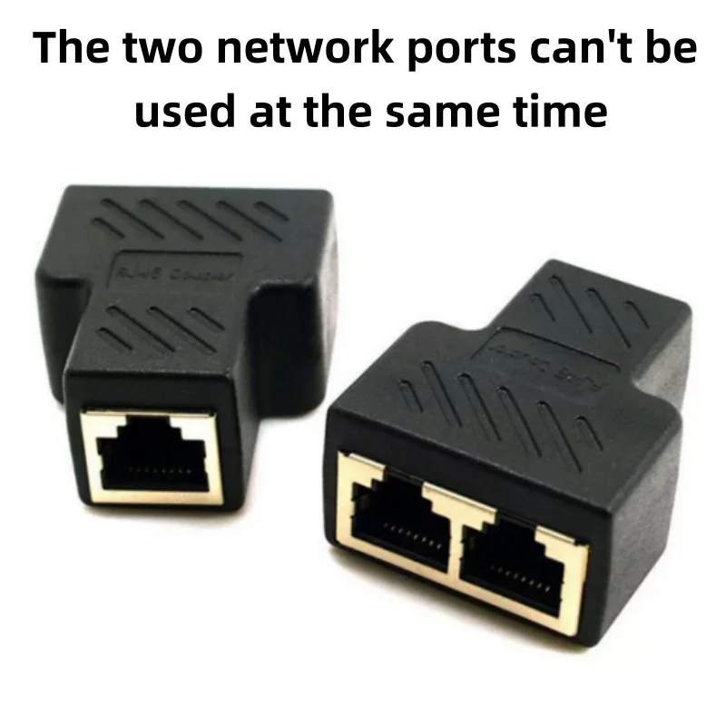 Network Cable Connector Splitter with Extension One to Two Splitter Network Three-Way Head Adapter Connector for Internet Cable