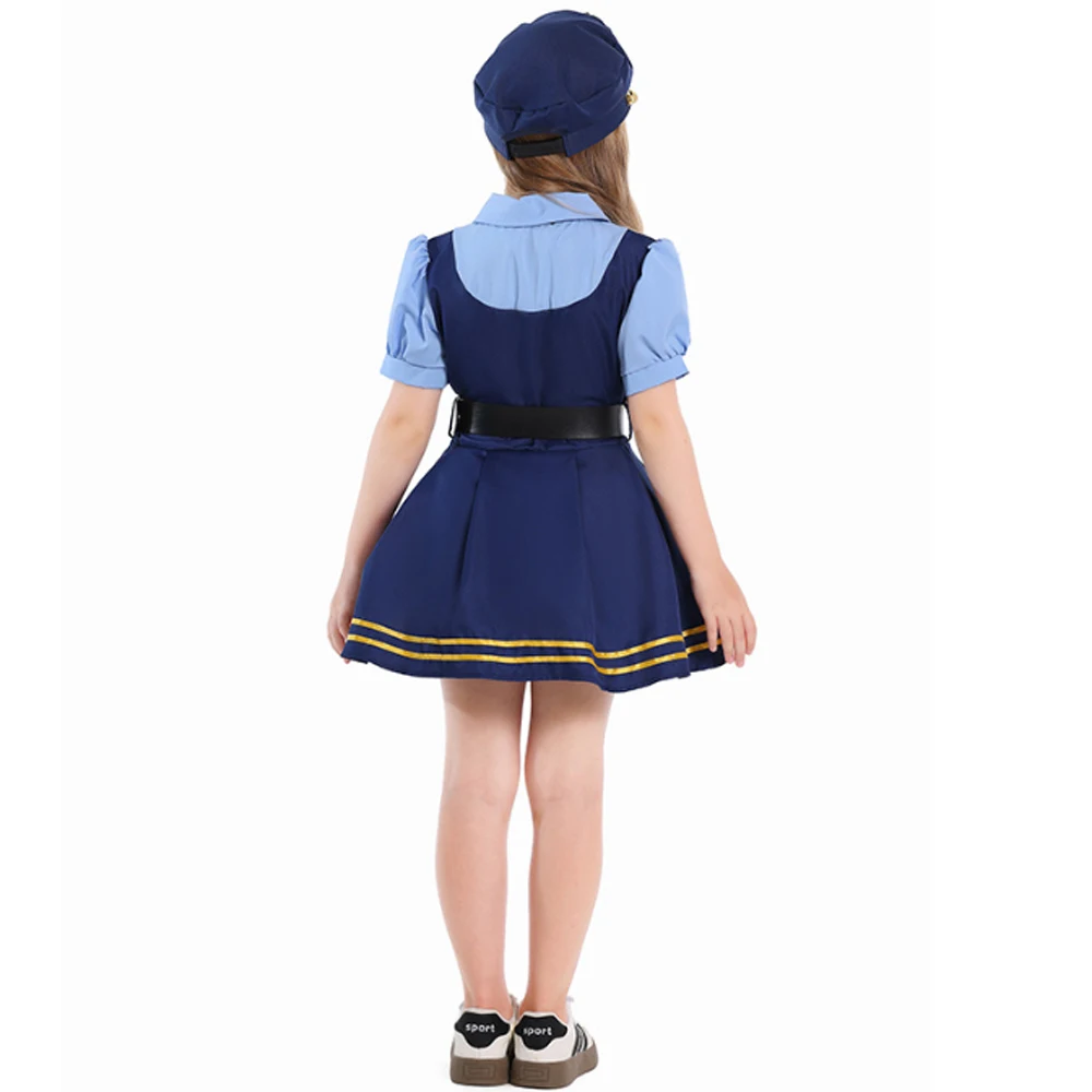 Halloween children Police Judy Rabbit Cosplay Costume Set Party Fantasy Disguise Outfits Children's Day School Stage Performance view 2
