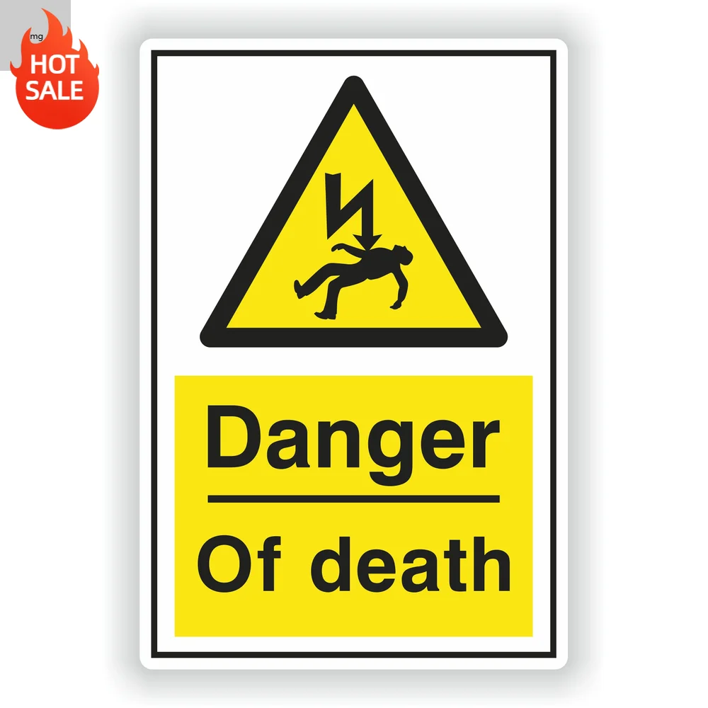 Danger Of Death Safety Warning Vinyl Car Sticker Self Adhesive Decal For Car Bumper And Rear Window Creative Decor