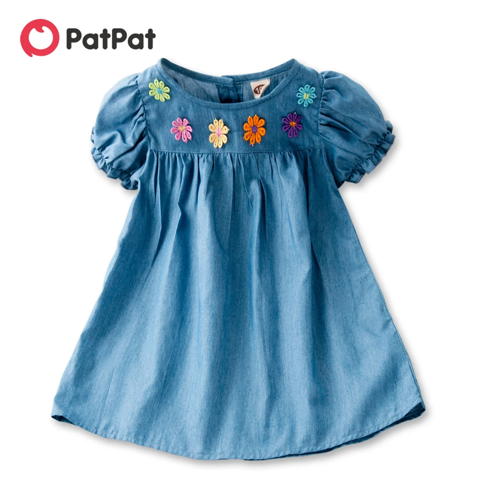 PatPat Baby / Toddler Cutie Embroidered Floral Dress Soft and Comfortable  Perfect for Outings and Daily Wear Basic Style