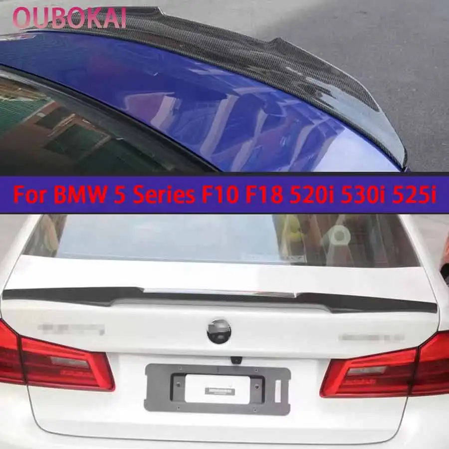 For BMW 5 Series F10 F18 520i 530i 525i Carbon Fiber Spoiler Shunt Rear Tail fins Duckbill Car Wing Retrofit the rear wing