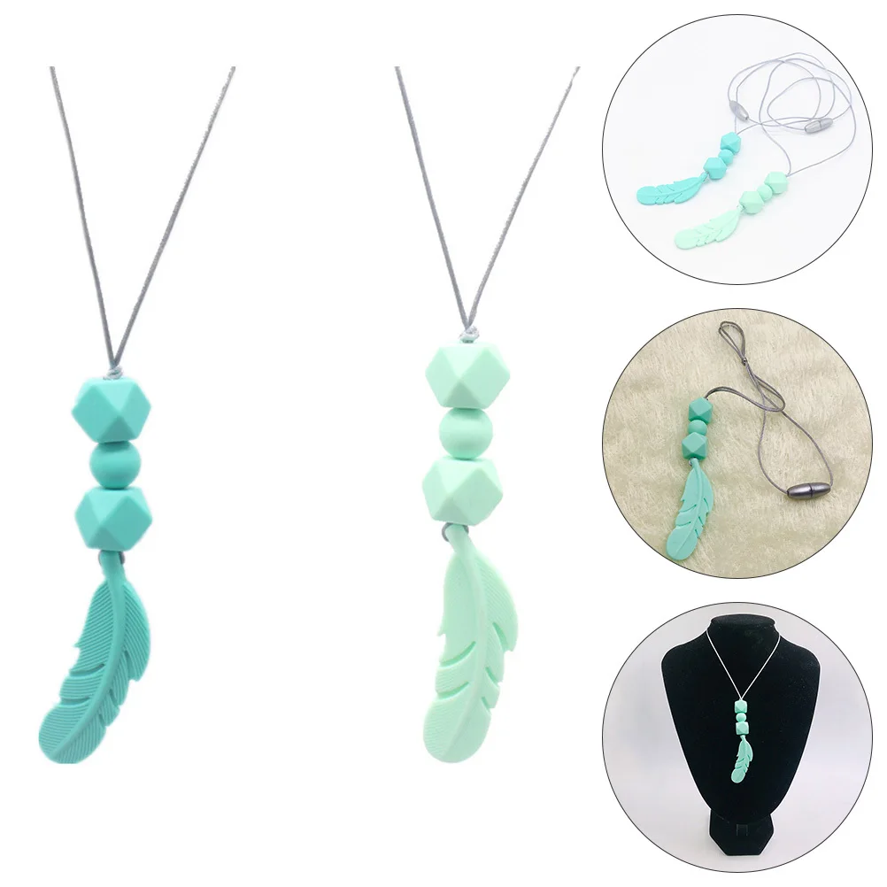 

2 шт., ожерелье для прорезывания зубов в форме моляров, безопасный жевательный кулон, успокаивающий инструмент для обучения болю для младенцев, сенсорные потребности при аутизме