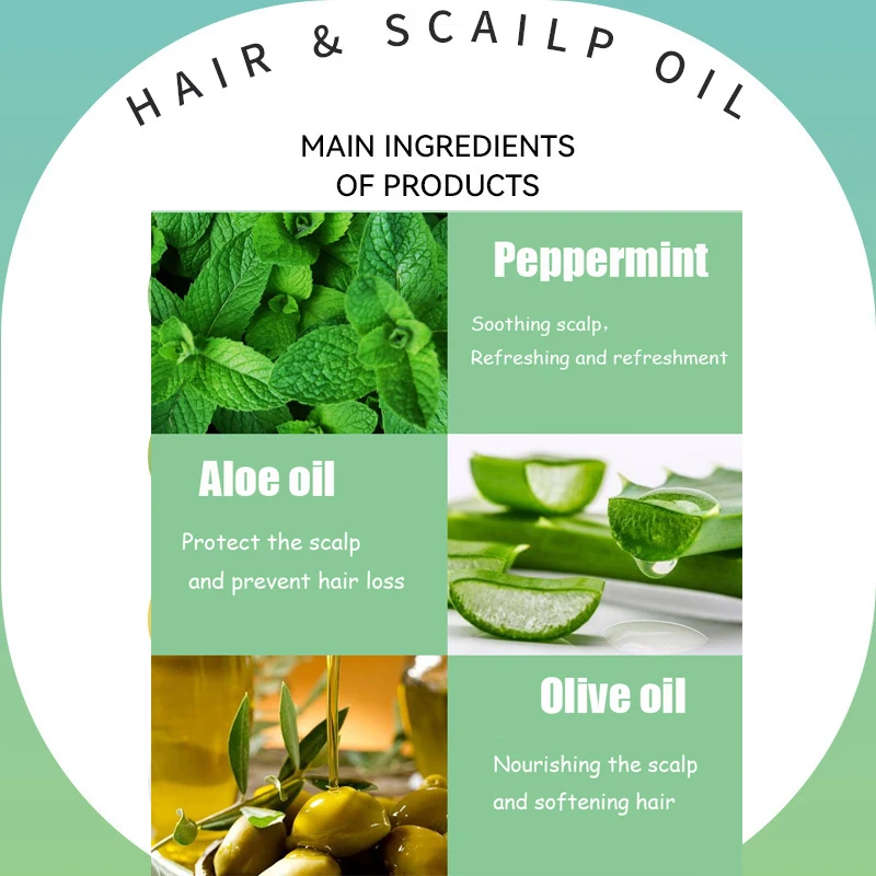 Hair and Scalp Oil 65ML Antipruitic Oil for Hair  soothes Itchy Scalp and Removes Build-up Aloe and peppermint oil