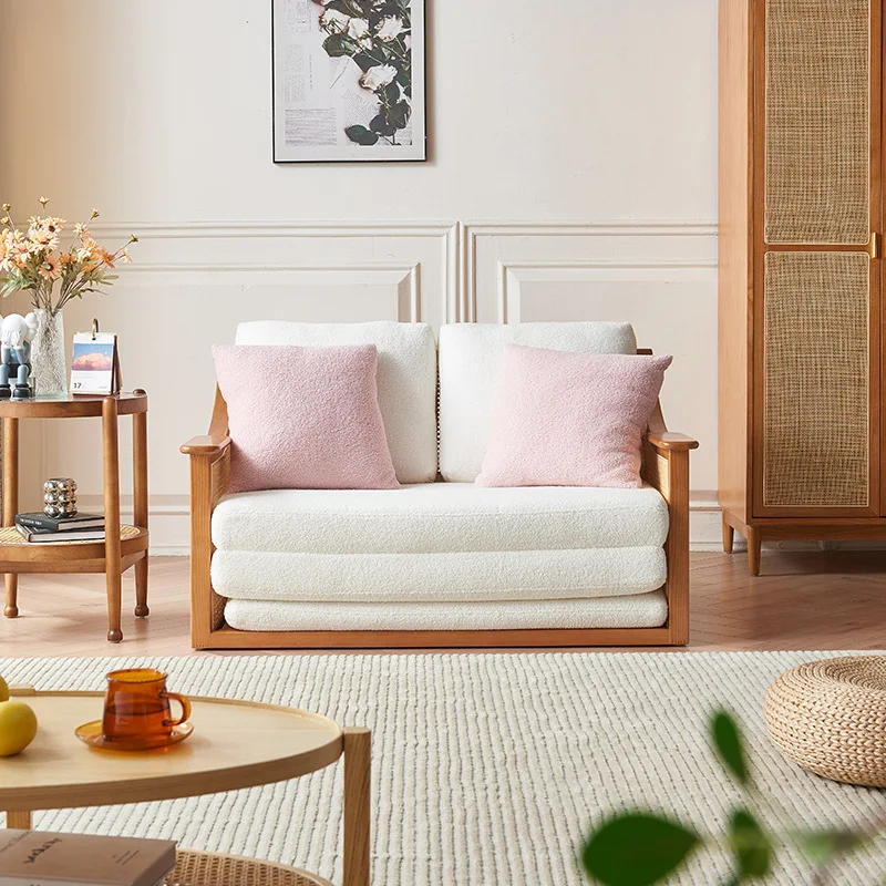 

Compact Versatile Customizable Japanese Solid Wood Sofa Bed