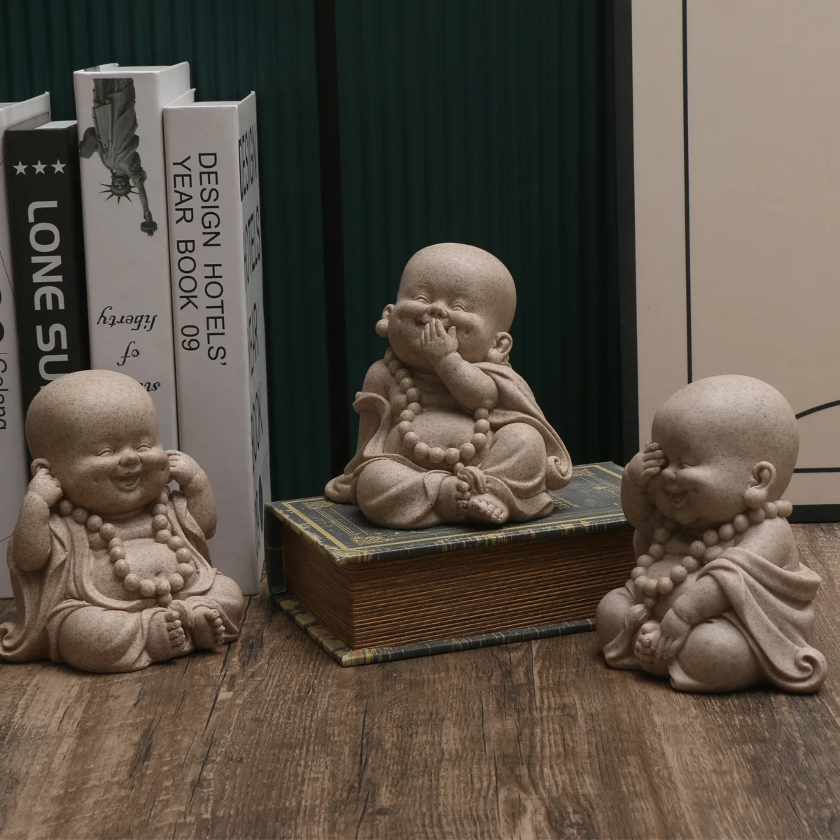 Zen-Inspirierte Mönch-Figur - Charmante Harz-Figuren für Mikro-Landschaftsdekoration – Detail 1