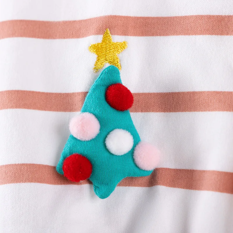 

Children's Clothing Wholesale Autumn New Christmas Girls' Set Cute Striped Children's Set