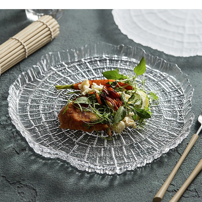 

Annual Ring Glass Plate Breakfast Salad Hotel Molecular Cuisine Cooking Dishes Nordic Home Kitchen Utensils