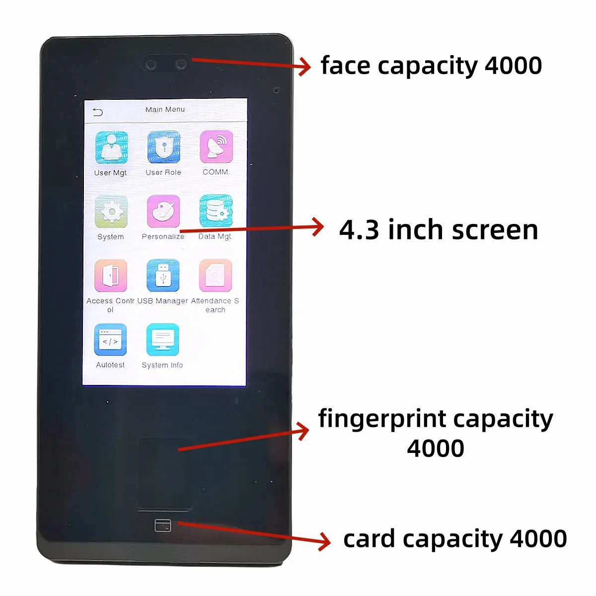 Face Recognition Access Control & Time Attendance Terminal ZK zFace1300 Fingerprint RFID Card IP65 TCP/IP Advanced Door Access