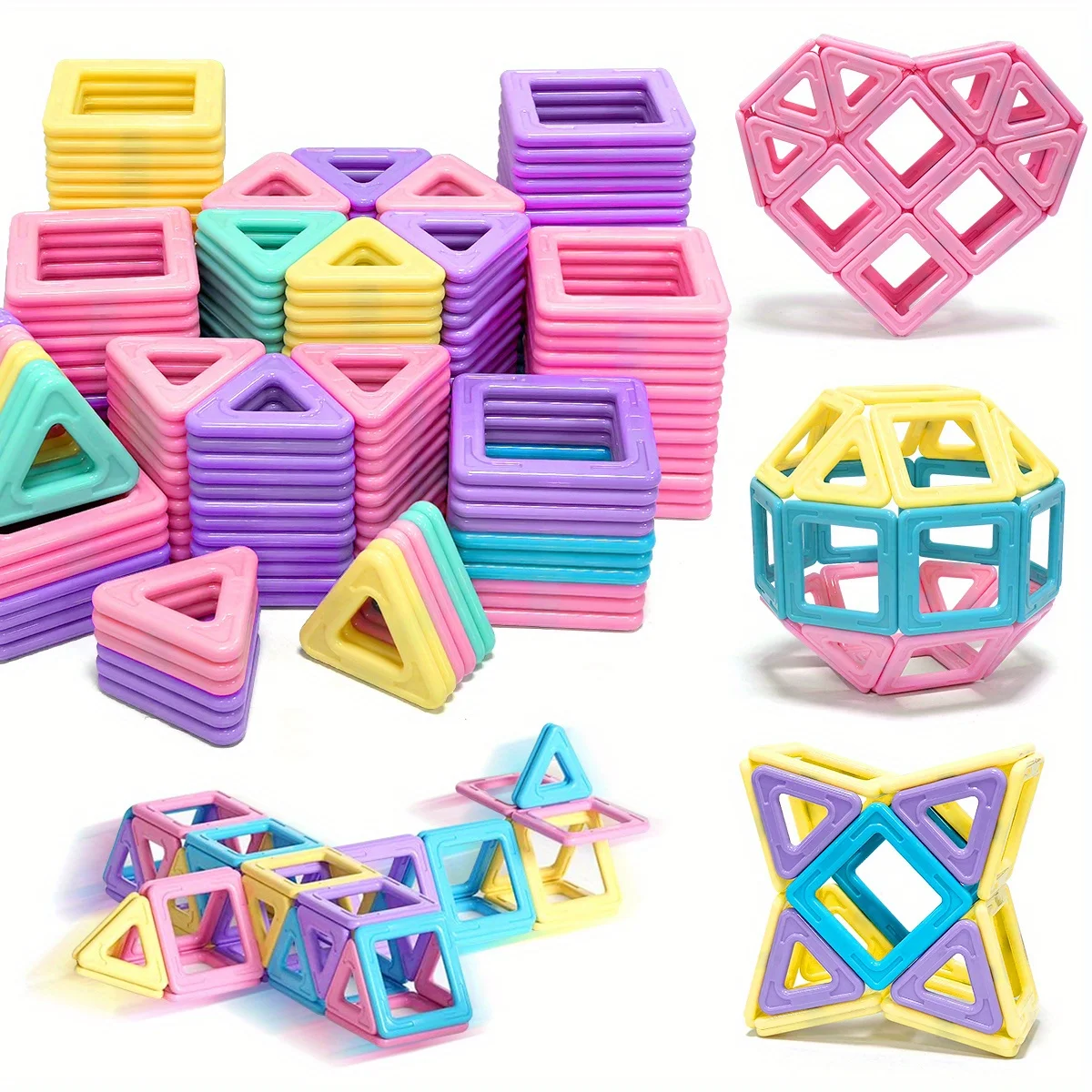 Magnetic Building Block Toy Set, Stem Toys Suitable for Educational Puzzle Games for Boys and Girls